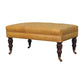 Honey Caramel Buffalo Ash Black Leather Ottoman – Side View