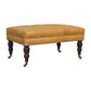 Honey Caramel Buffalo Ash Black Leather Ottoman – Angled View