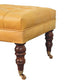 Honey Caramel Buffalo Ash Black Leather Ottoman – Top View