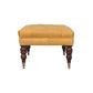 Honey Caramel Buffalo Ash Black Leather Ottoman – Top View