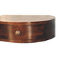 Wall-Mounted Rounded Nightstand - California Walnut Finish