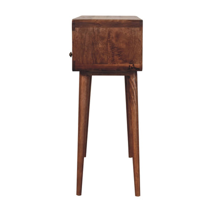 Curved Honey Caramel Console Table