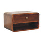 Wall-Mounted Open-Slot Curved Nightstand - California Walnut Finish