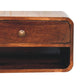 Wall-Mounted Open-Slot Curved Nightstand - California Walnut Finish