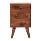 4-Drawer Nordic Nightstand - Honey Caramel Finish