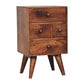 4-Drawer Nordic Nightstand - Honey Caramel Finish