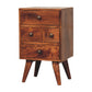 4-Drawer Nordic Nightstand - Honey Caramel Finish