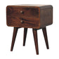 Curved Nightstand - California Walnut Finish