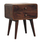 Curved Nightstand - California Walnut Finish