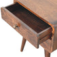 Curved Nightstand - California Walnut Finish