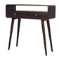 Curved Console Table - California Walnut Finish
