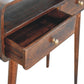 Curved Console Table - California Walnut Finish