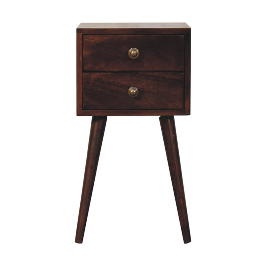 WillowStone Mini 2 DrawerCalifornia Walnut Bedside – handcrafted solid wood furniture by WillowStone