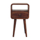 Mini Open-Slot Curved Nightstand - Honey Caramel Finish
