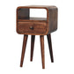 Mini Open-Slot Curved Nightstand - Honey Caramel Finish