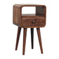 Mini Open-Slot Curved Nightstand - Honey Caramel Finish