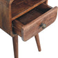 Mini Open-Slot Curved Nightstand - Honey Caramel Finish