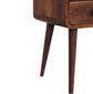 Mini Open-Slot Curved Nightstand - Honey Caramel Finish