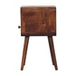 Mini Open-Slot Curved Nightstand - Honey Caramel Finish