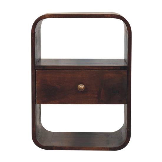 California Walnut Curved Edge Bedside