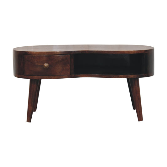WillowStone California Walnut Wave Coffee Table – handcrafted solid wood furniture by WillowStone
