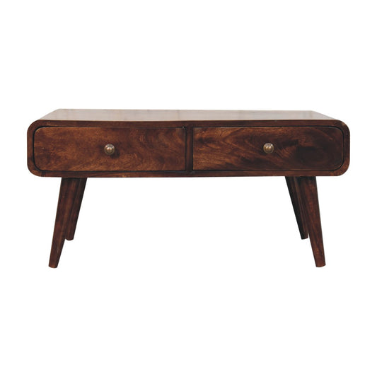 WillowStone California Walnut Sonata Coffee Table – handcrafted solid wood furniture by WillowStone