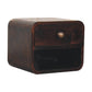 Mini Wall-Mounted Open-Slot Curved Nightstand - California Walnut Finish