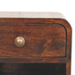 Mini Wall-Mounted Open-Slot Curved Nightstand - California Walnut Finish