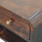 Mini Wall-Mounted Open-Slot Curved Nightstand - California Walnut Finish