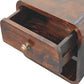 Mini Wall-Mounted Open-Slot Curved Nightstand - California Walnut Finish
