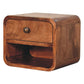 Mini Wall-Mounted Open-Slot Nightstand - Honey Caramel Finish