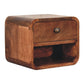Mini Wall-Mounted Open-Slot Nightstand - Honey Caramel Finish