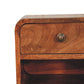 Mini Wall-Mounted Open-Slot Nightstand - Honey Caramel Finish