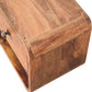 Mini Wall-Mounted Open-Slot Nightstand - Honey Caramel Finish