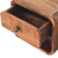 Mini Wall-Mounted Open-Slot Nightstand - Honey Caramel Finish