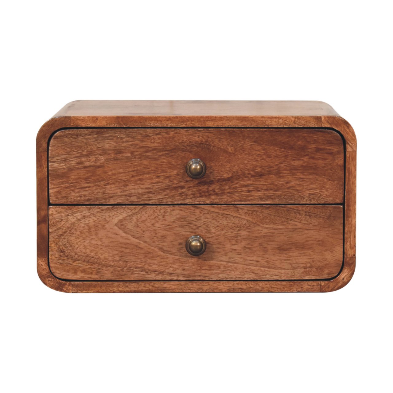 WillowStone Honey Caramel 2 Drawer Floating Bedside – handcrafted solid wood furniture by WillowStone