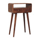 Mini Curved Console Table - Honey Caramel Finish