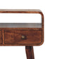 Mini Curved Console Table - Honey Caramel Finish
