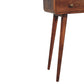 Mini Curved Console Table - Honey Caramel Finish