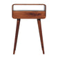 Mini Curved Console Table - Honey Caramel Finish