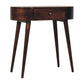 Small Rounded Console Table - Honey Caramel Finish