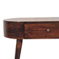 Small Rounded Console Table - Honey Caramel Finish