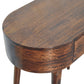 Small Rounded Console Table - Honey Caramel Finish