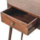 Small Rounded Console Table - Honey Caramel Finish