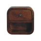 Extra Mini Open-Slot Curved Nightstand - Chestnut Finish