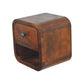 Extra Mini Open-Slot Curved Nightstand - Chestnut Finish