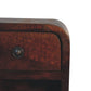 Extra Mini Open-Slot Curved Nightstand - Chestnut Finish