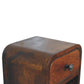Extra Mini Open-Slot Curved Nightstand - Chestnut Finish