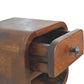 Extra Mini Open-Slot Curved Nightstand - Chestnut Finish