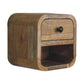 Extra Mini Open-Slot Curved Nightstand - Oak Finish